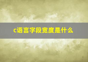 c语言字段宽度是什么