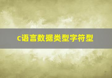 c语言数据类型字符型