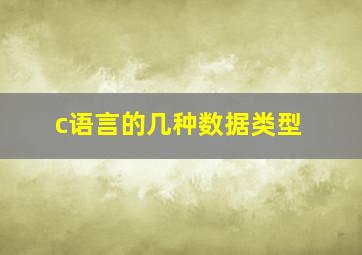 c语言的几种数据类型