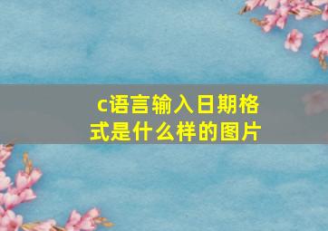 c语言输入日期格式是什么样的图片