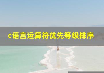 c语言运算符优先等级排序