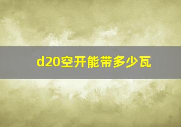 d20空开能带多少瓦