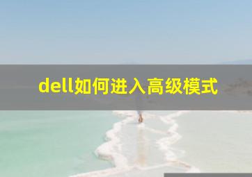 dell如何进入高级模式