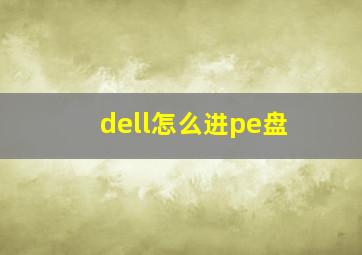 dell怎么进pe盘