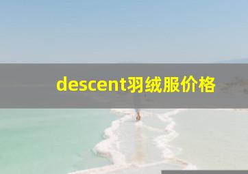 descent羽绒服价格