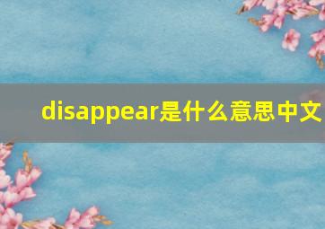 disappear是什么意思中文