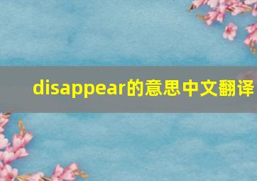 disappear的意思中文翻译