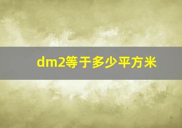 dm2等于多少平方米