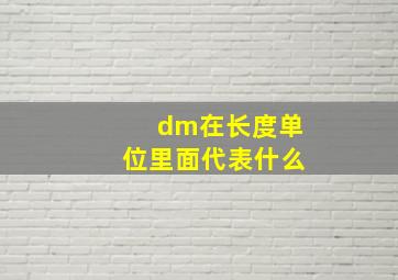 dm在长度单位里面代表什么