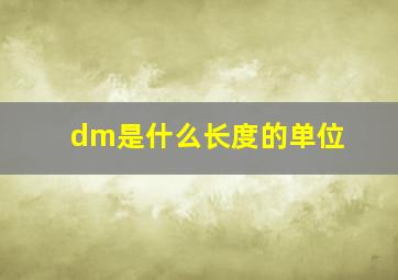 dm是什么长度的单位