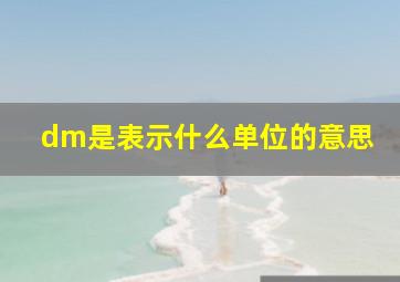 dm是表示什么单位的意思