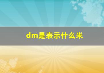 dm是表示什么米