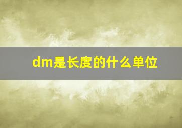 dm是长度的什么单位