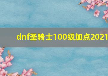 dnf圣骑士100级加点2021