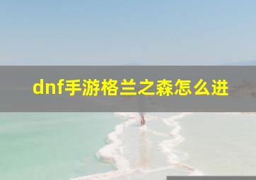 dnf手游格兰之森怎么进