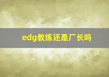 edg教练还是厂长吗