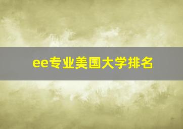 ee专业美国大学排名