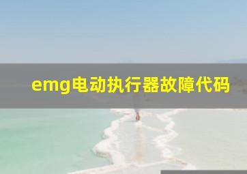 emg电动执行器故障代码