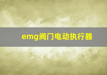 emg阀门电动执行器