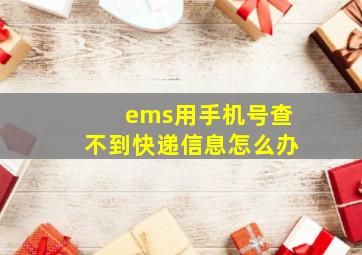 ems用手机号查不到快递信息怎么办