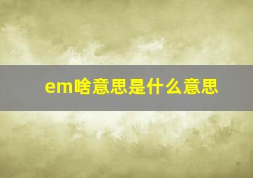 em啥意思是什么意思