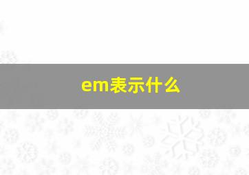 em表示什么