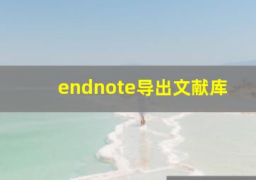 endnote导出文献库