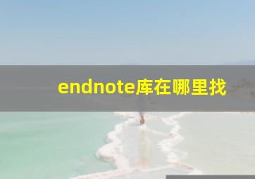 endnote库在哪里找