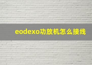 eodexo功放机怎么接线