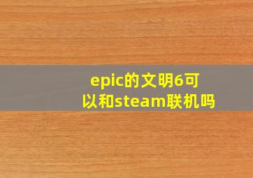 epic的文明6可以和steam联机吗