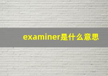 examiner是什么意思