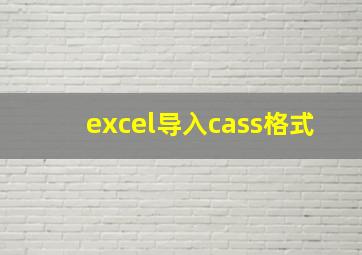 excel导入cass格式