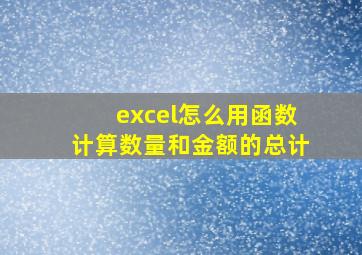 excel怎么用函数计算数量和金额的总计