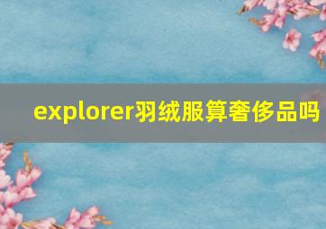 explorer羽绒服算奢侈品吗