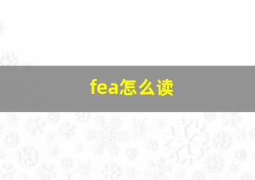 fea怎么读