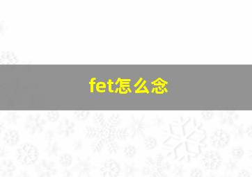 fet怎么念