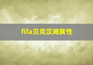 fifa贝克汉姆属性