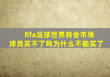 fifa足球世界转会市场球员买不了吗为什么不能买了