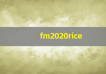 fm2020rice