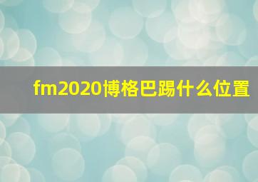 fm2020博格巴踢什么位置