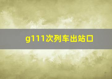 g111次列车出站口