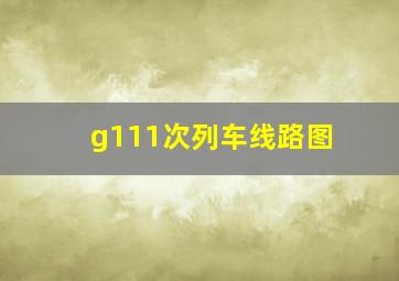 g111次列车线路图