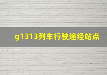 g1313列车行驶途经站点