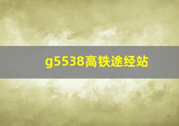 g5538高铁途经站