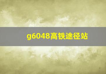 g6048高铁途径站