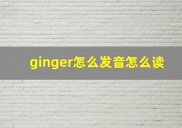 ginger怎么发音怎么读