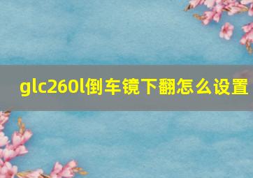 glc260l倒车镜下翻怎么设置