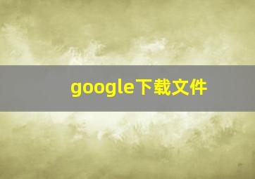 google下载文件