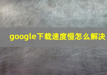 google下载速度慢怎么解决