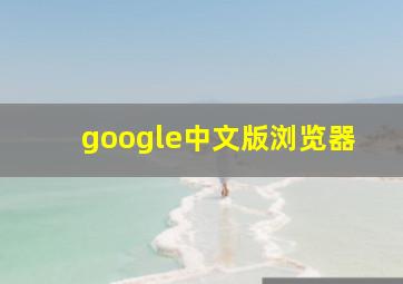 google中文版浏览器